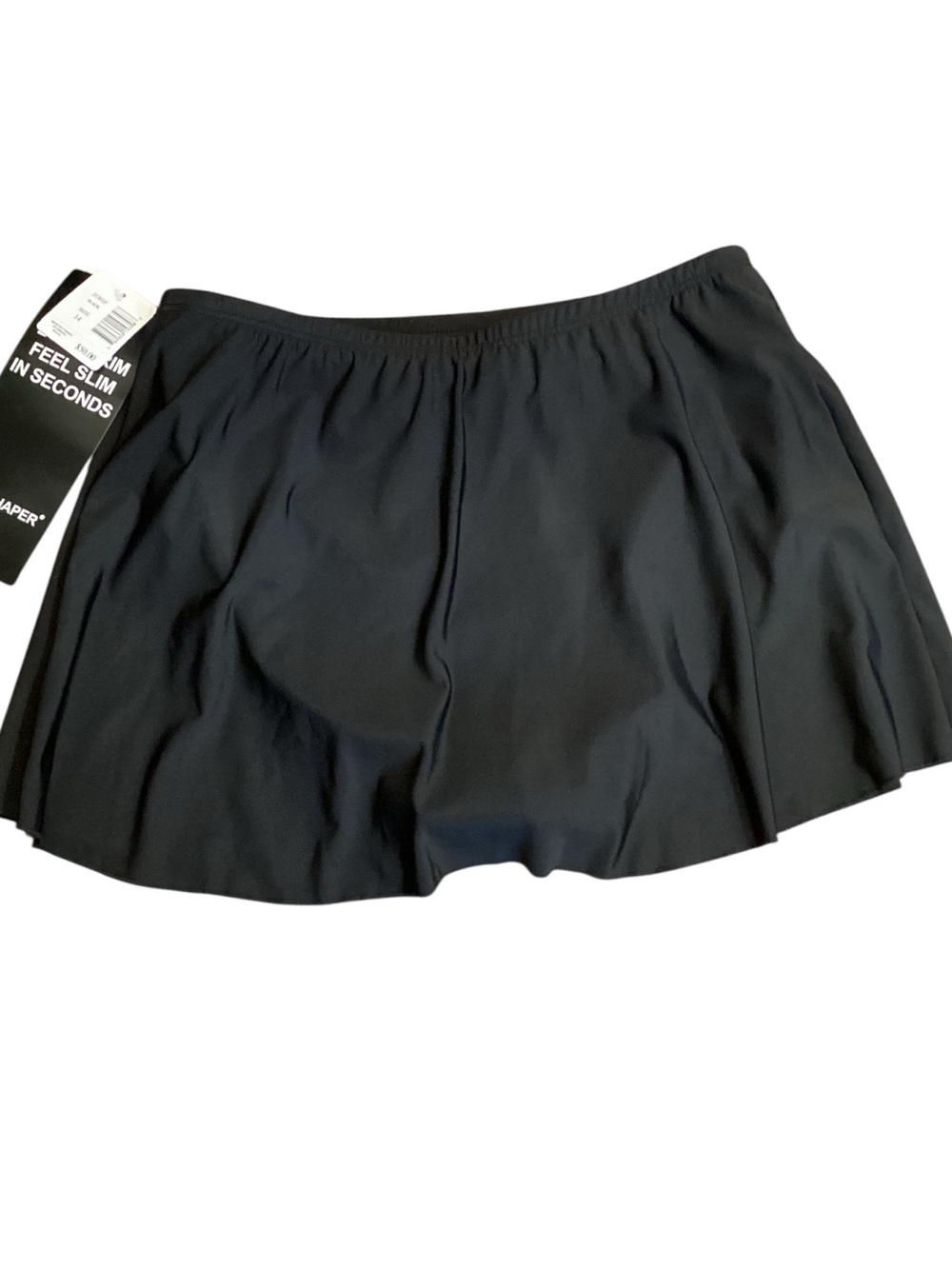 Trimshapers Black Flared Swim Skort Skirt Size 14 NWT Style 68903